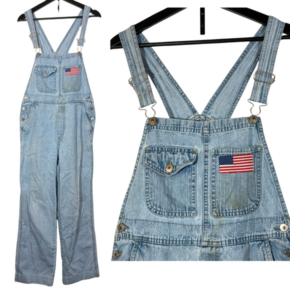 Xhilaration Bib Overalls Denim Jeans Small Retro 90s Vintage See Photos Stains - Picture 1 of 12